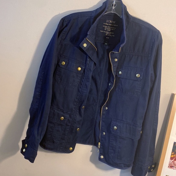 J.Crew | Relaxed Boyfriend Field Utility Jacket navy gold women’s Small - Picture 6 of 8